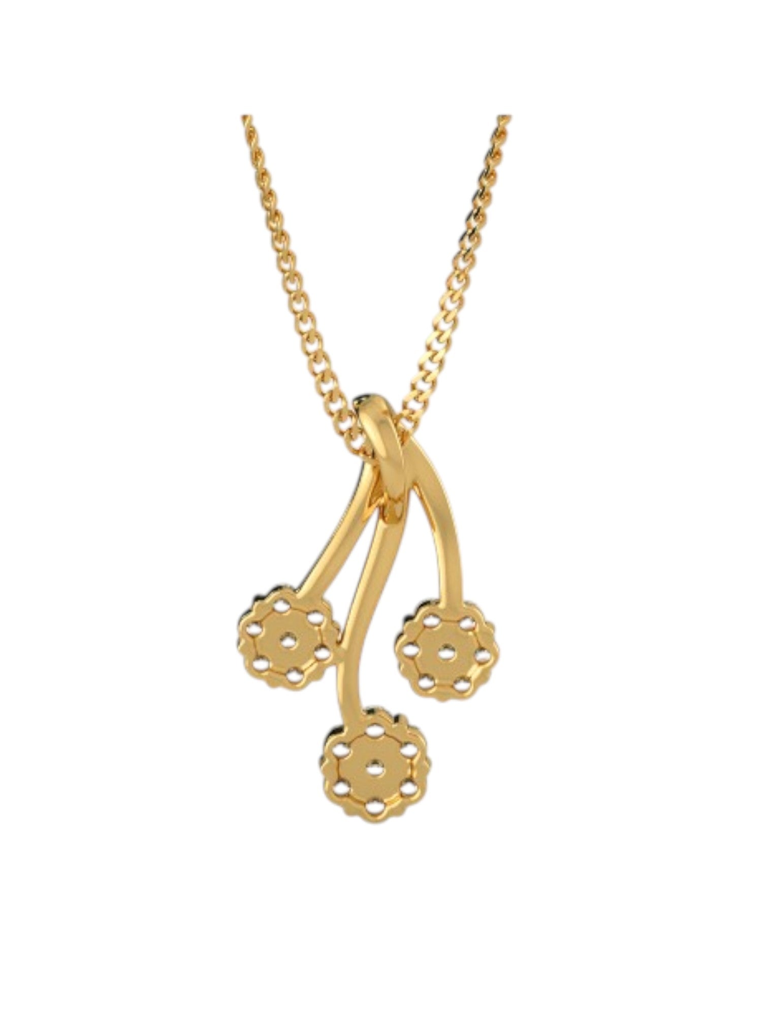 925 Sterling Silver Elegant Design CZ Stones Gold Plated Pendant With Chain For Women By Kesardeep