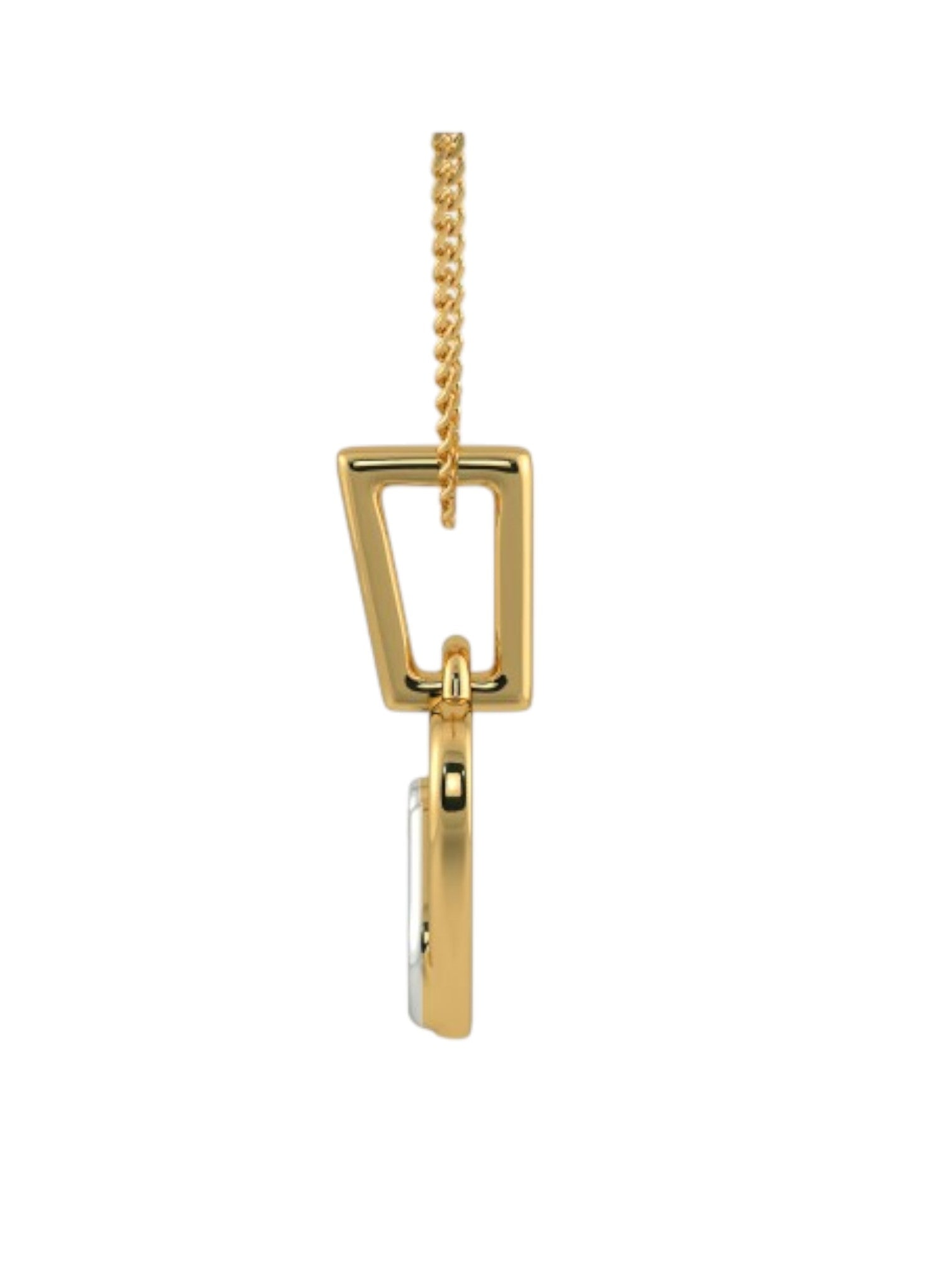 925 Sterling Silver Elegant LoveDesign CZ Stones Gold Plated Pendant With Chain For Women By Kesardeep