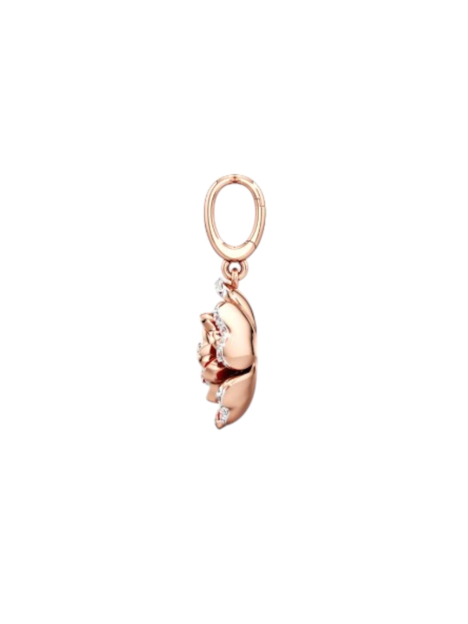 925 Sterling Silver Stylish Rose Design CZ Stones Rose Gold Plated Pendant With Chain For Women Kesardeep