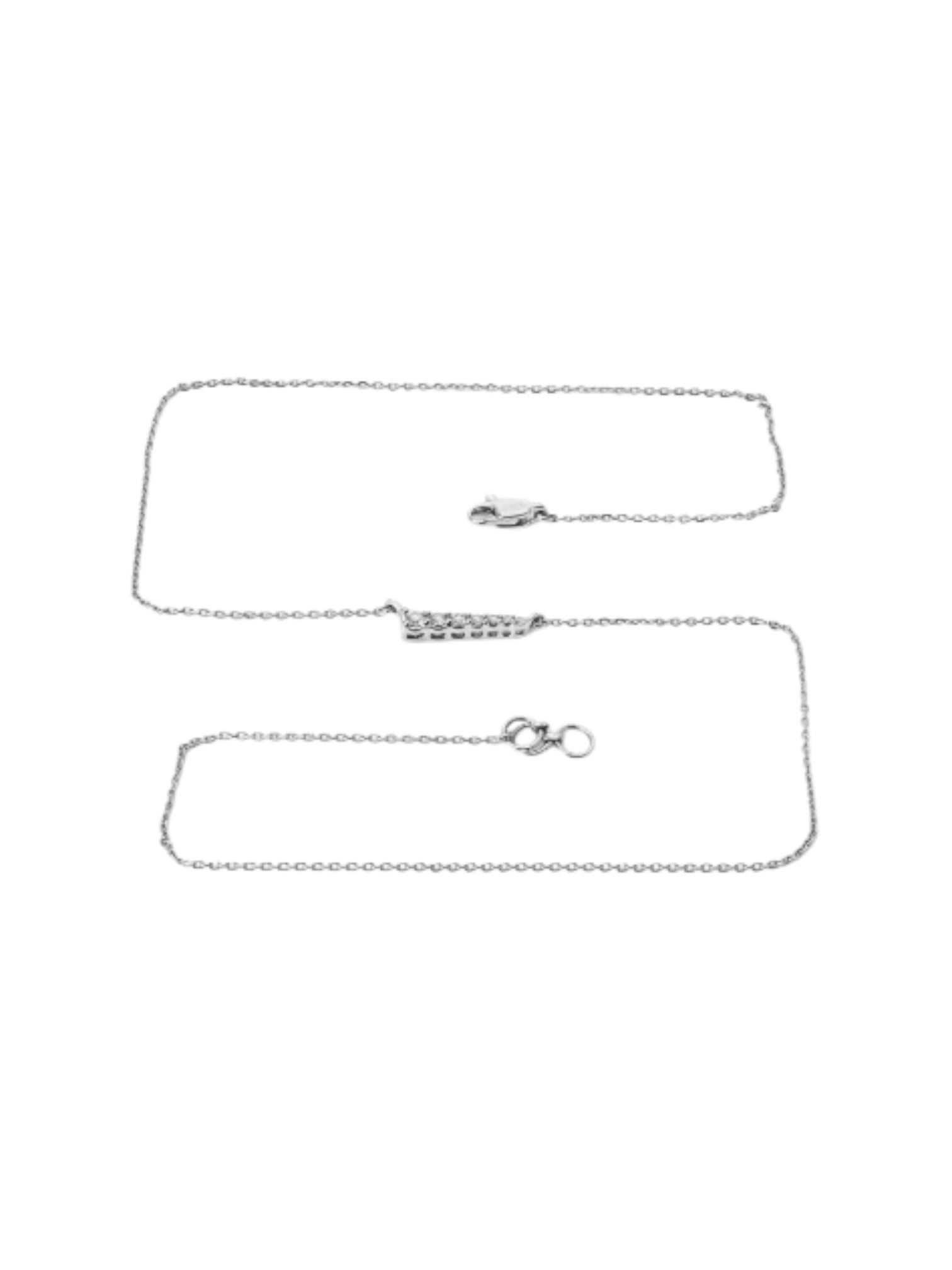 925 Sterling Silver Stylish CZ Stones Rose Silver Colour Plated Pendant With Chain For Women By Kesardeep