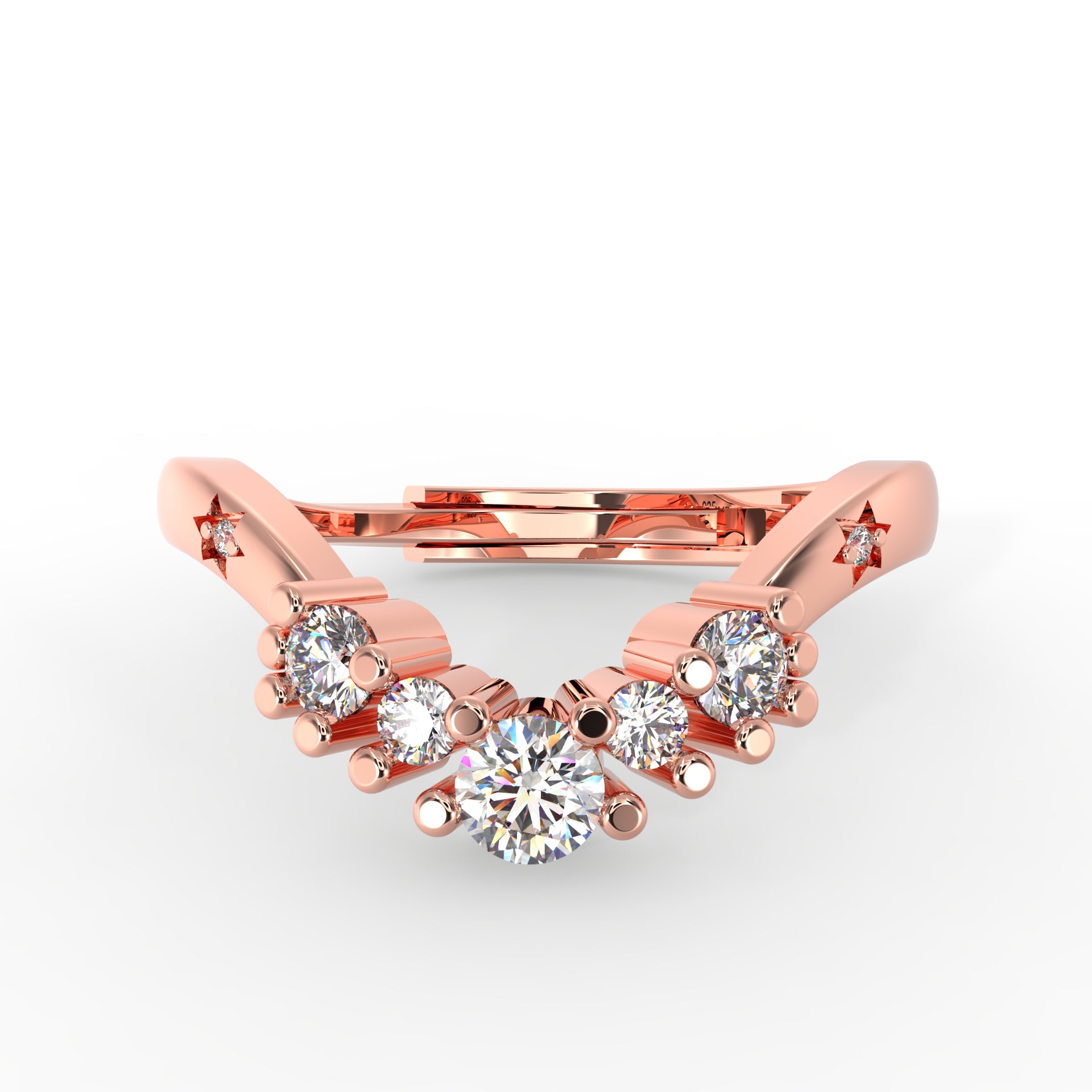 ROSE GOLD RING STERLING SILVER RING 925 HALLMARK RING 
