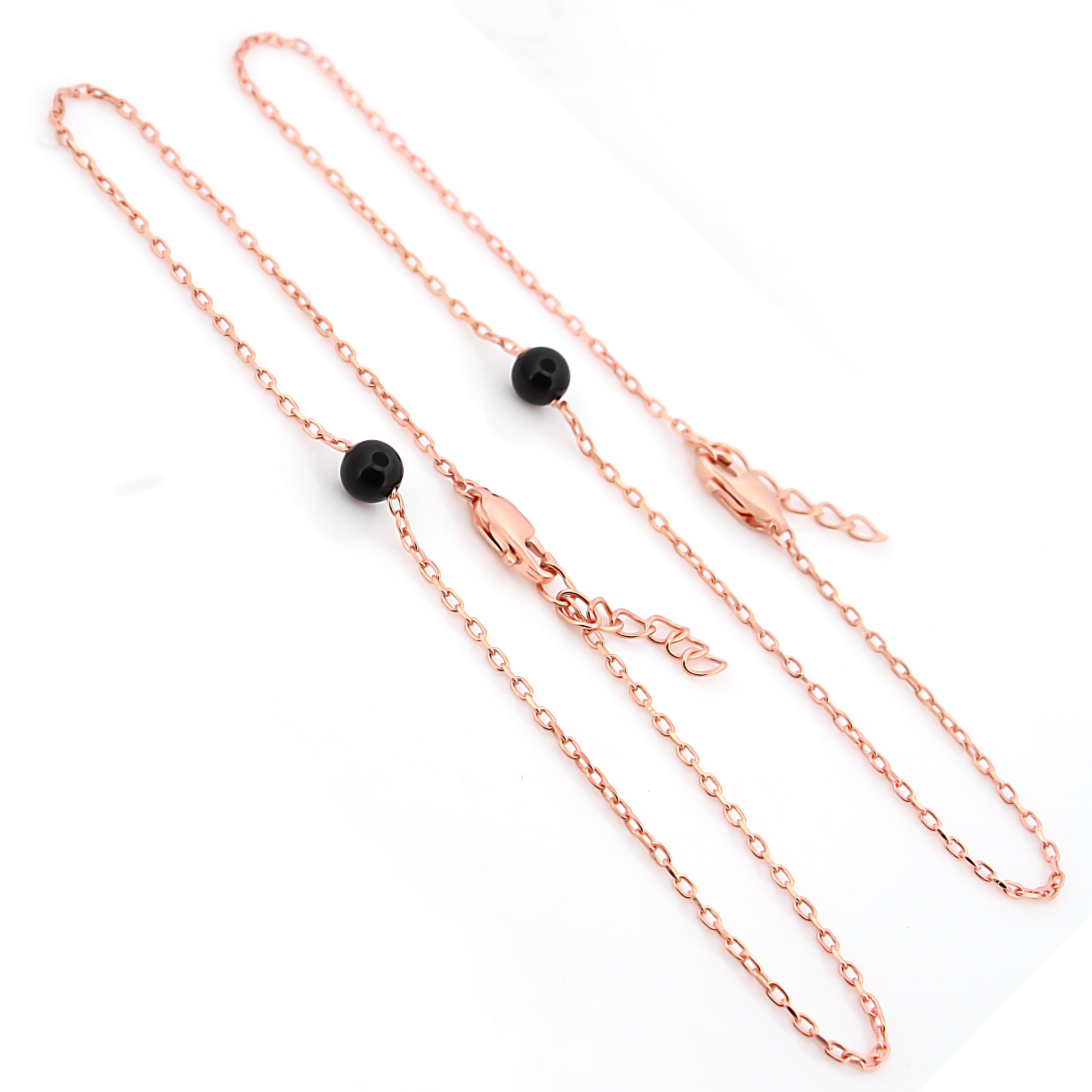 light weight rose gold plated 925 sterling silver hallmark certified silver anklets