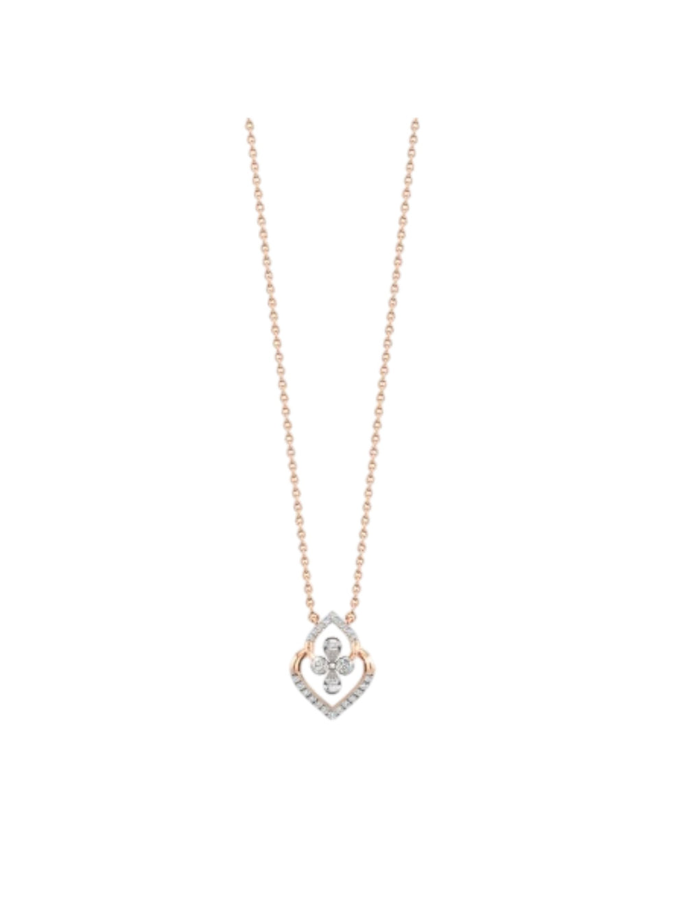 925 Sterling Silver In CZ Stones Gold Plated Pendant With Chain For Women By Kesardeep