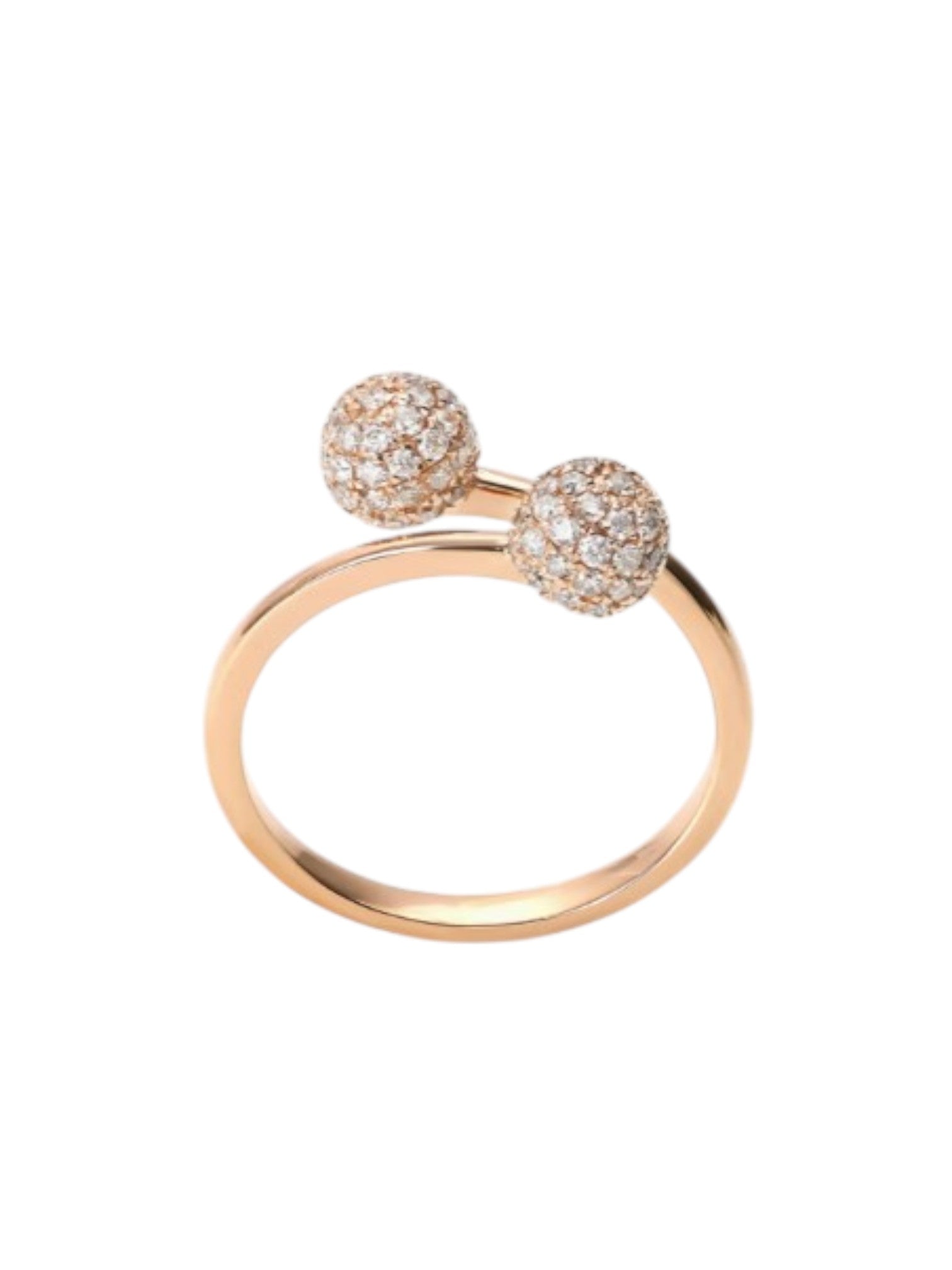 925 Sterling Silver Shiny Disco Balls Rose Gold Plated CZ Stone Light Weight Ring For Women By Kesardeep