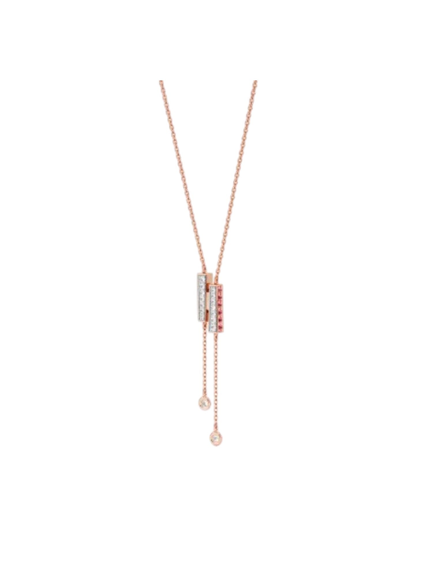 Elegant 925 Sterling Silver With CZ Stones Rose Gold Plated Pendant With Chain For Women