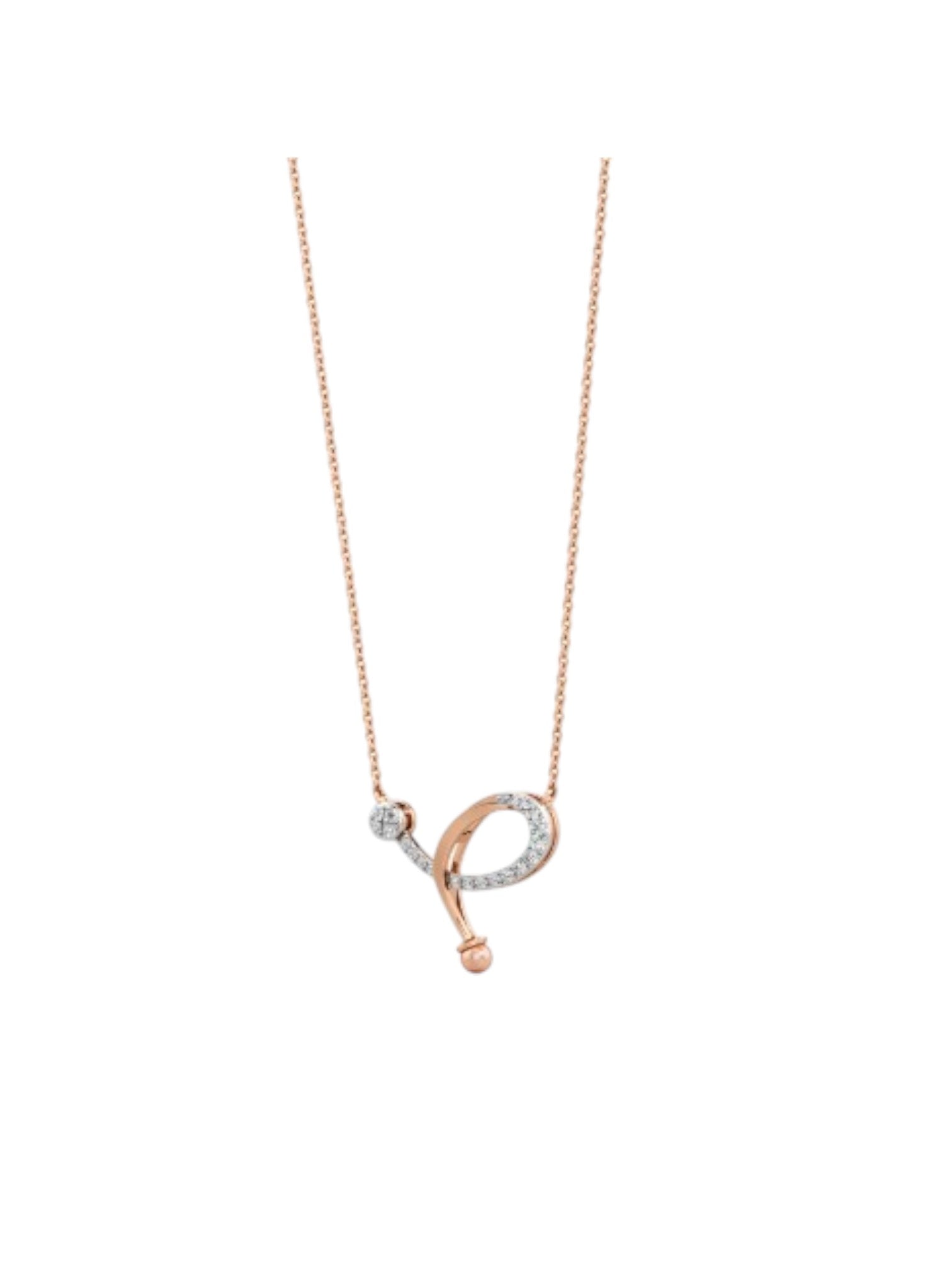 Minimal Twisted Design 925 Sterling Silver CZ Stones Gold Plated Pendant With Chain For Women By Kesardeep