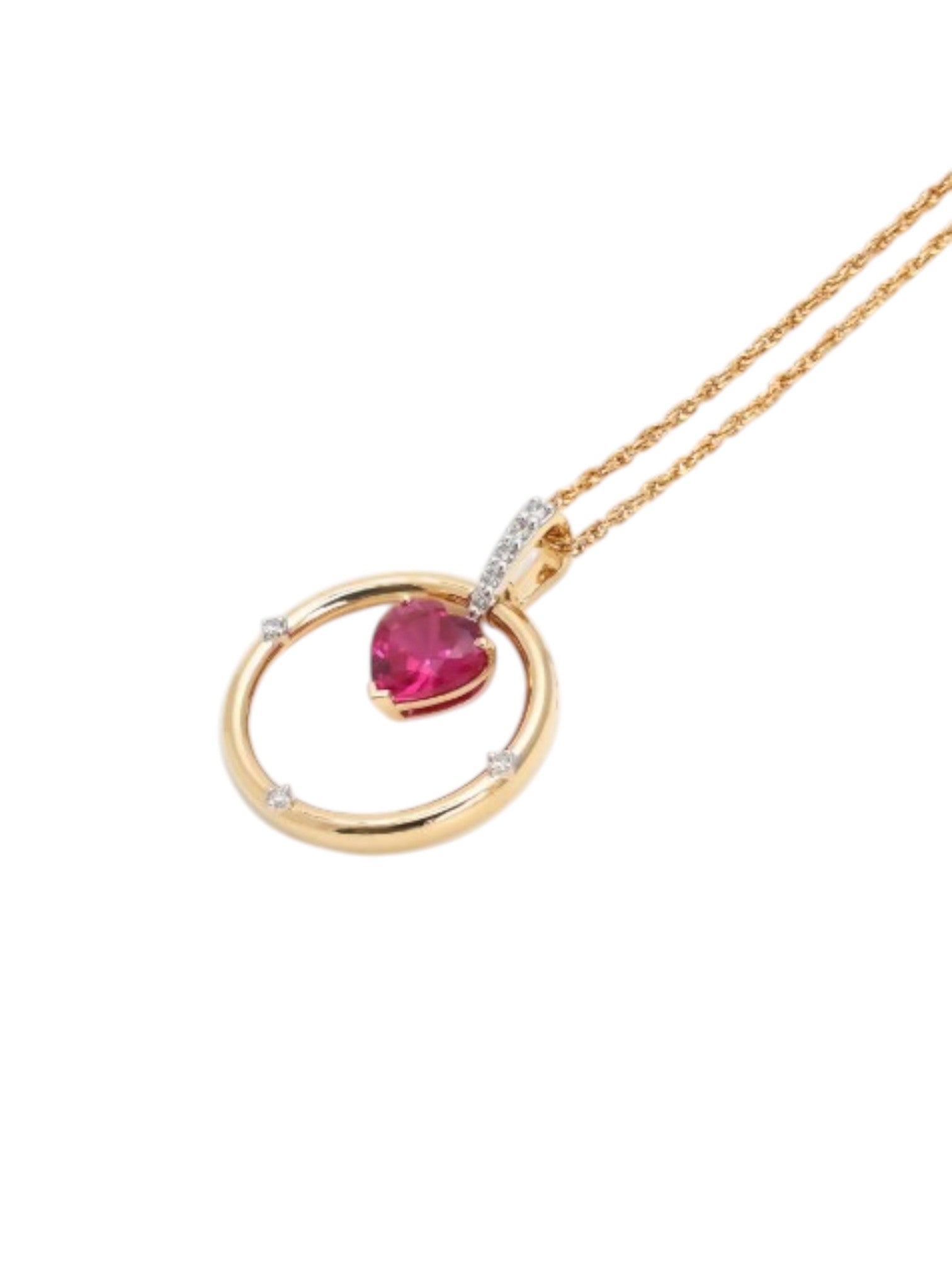 Trendy Heart Shape 925 Sterling Silver CZ Stone Gold Plated Pendant With Chain For Women By Kesardeep