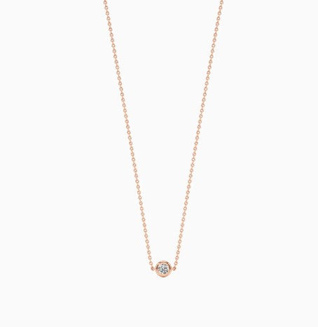 925 Sterling Silver Minimalist Design CZ Stones Rose Gold Plated Pendant With Chain For Women By Kesardeep