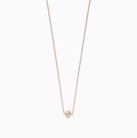 925 Sterling Silver Minimalist Design CZ Stones Rose Gold Plated Pendant With Chain For Women By Kesardeep