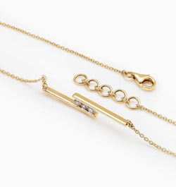 925 Sterling Silver Minimalist Design CZ Stones Gold Plated Pendant With Chain For Women By Kesardeep
