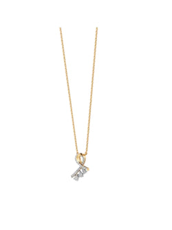 Trendy 925 Sterling Silver With CZ Stones Gold Plated Pendant With Chain For Women By Kesardeep