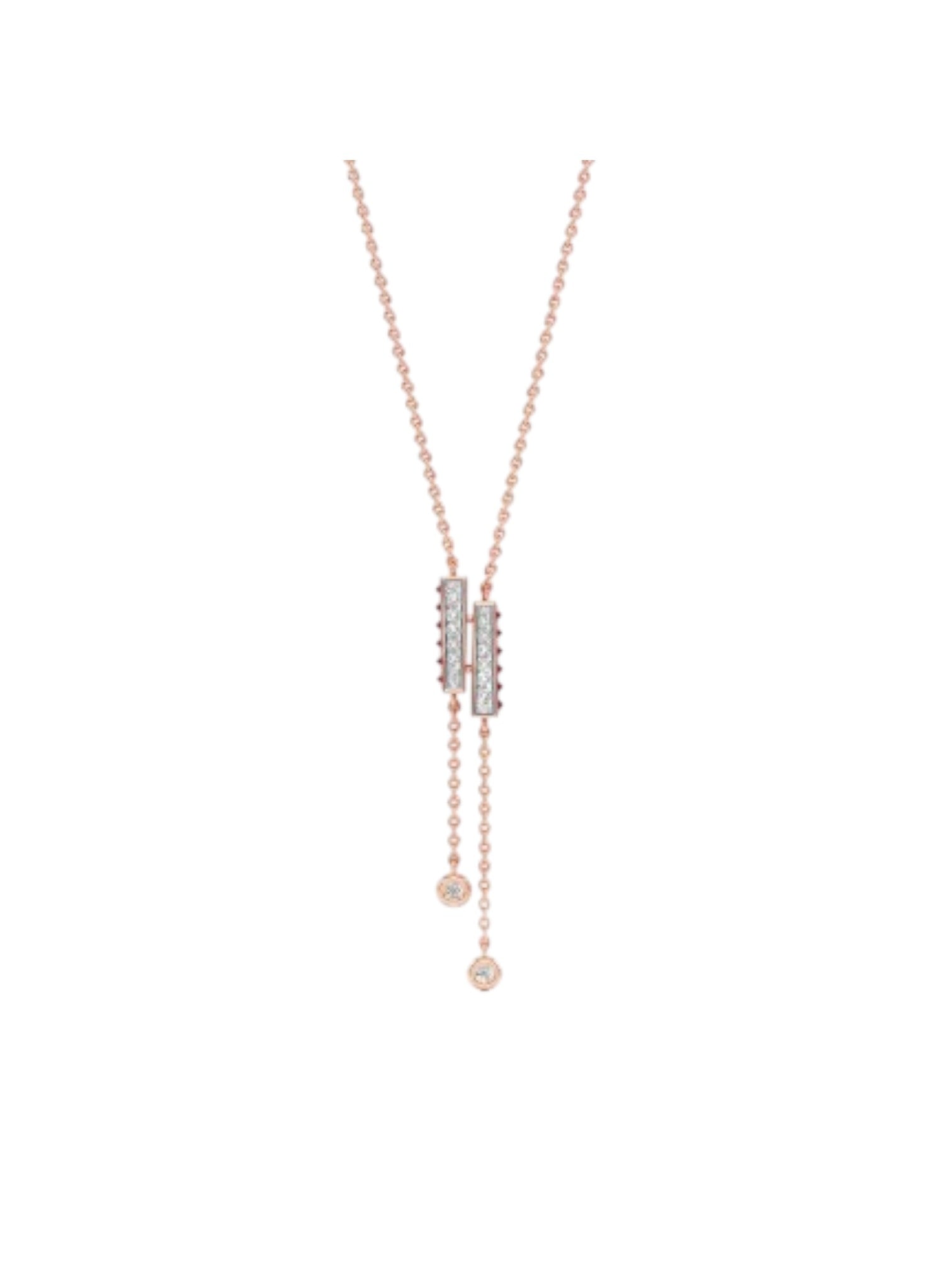 Elegant 925 Sterling Silver With CZ Stones Rose Gold Plated Pendant With Chain For Women
