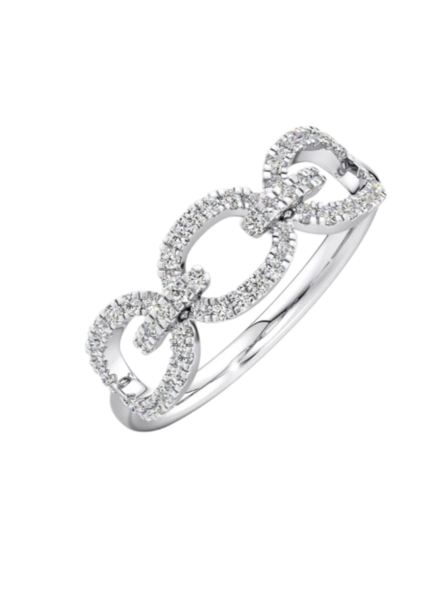 925 Sterling Silver Trendy Light Weight CZ Stone Ring For Women By Kesardeep