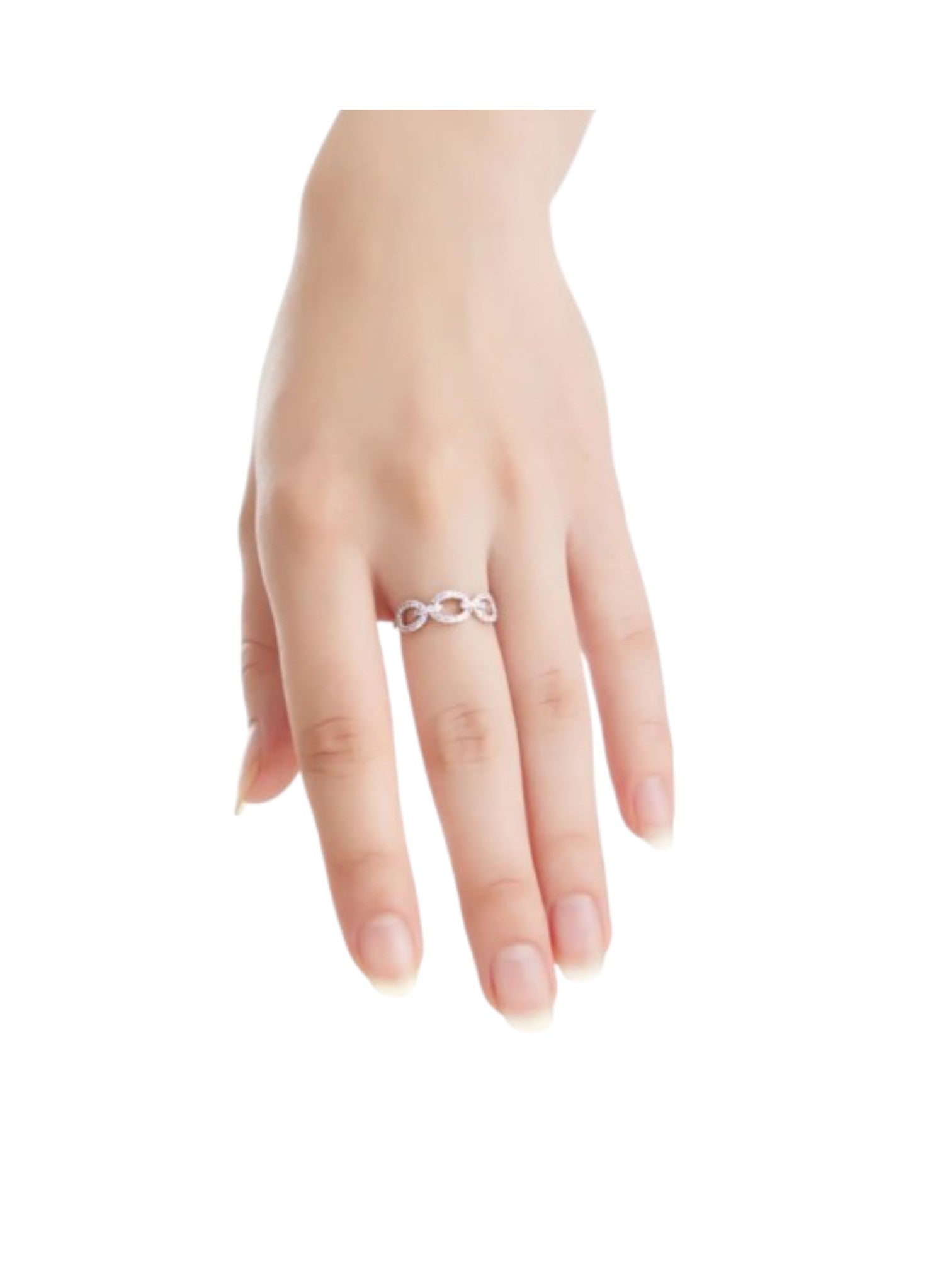 925 Sterling Silver Trendy Light Weight CZ Stone Ring For Women By Kesardeep