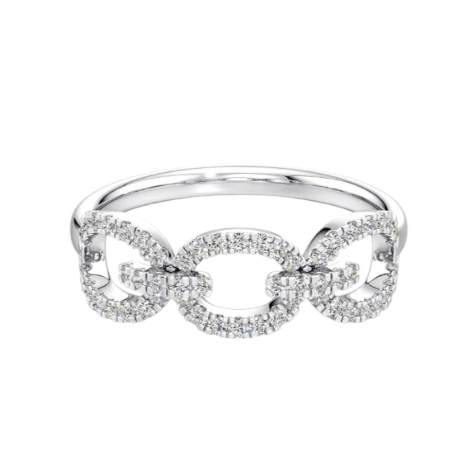 925 Sterling Silver Trendy Light Weight CZ Stone Ring For Women By Kesardeep
