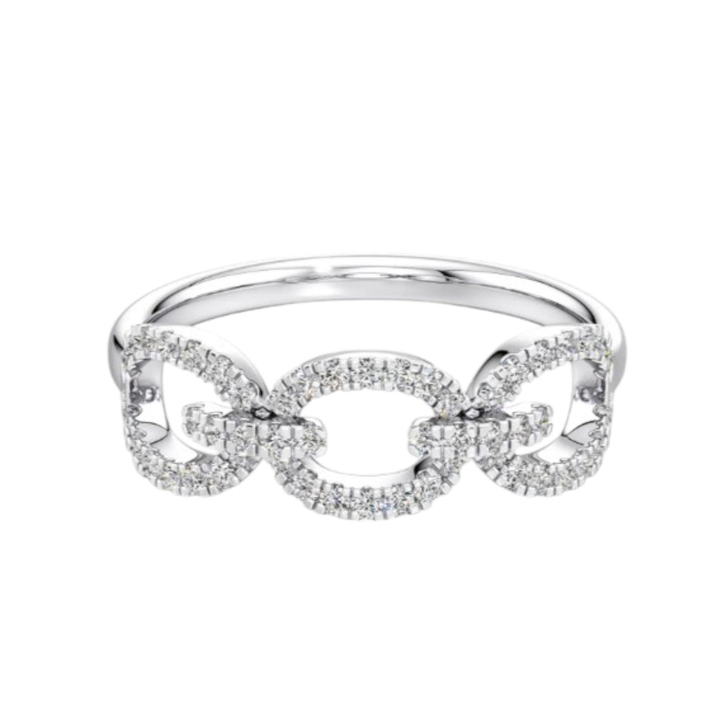 925 Sterling Silver Trendy Light Weight CZ Stone Ring For Women By Kesardeep