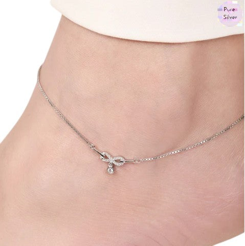 Classic Elegance Rose Gold Plated 925 Sterling Silver Rope Chain Anklet By Kesardeep Impex For Women
