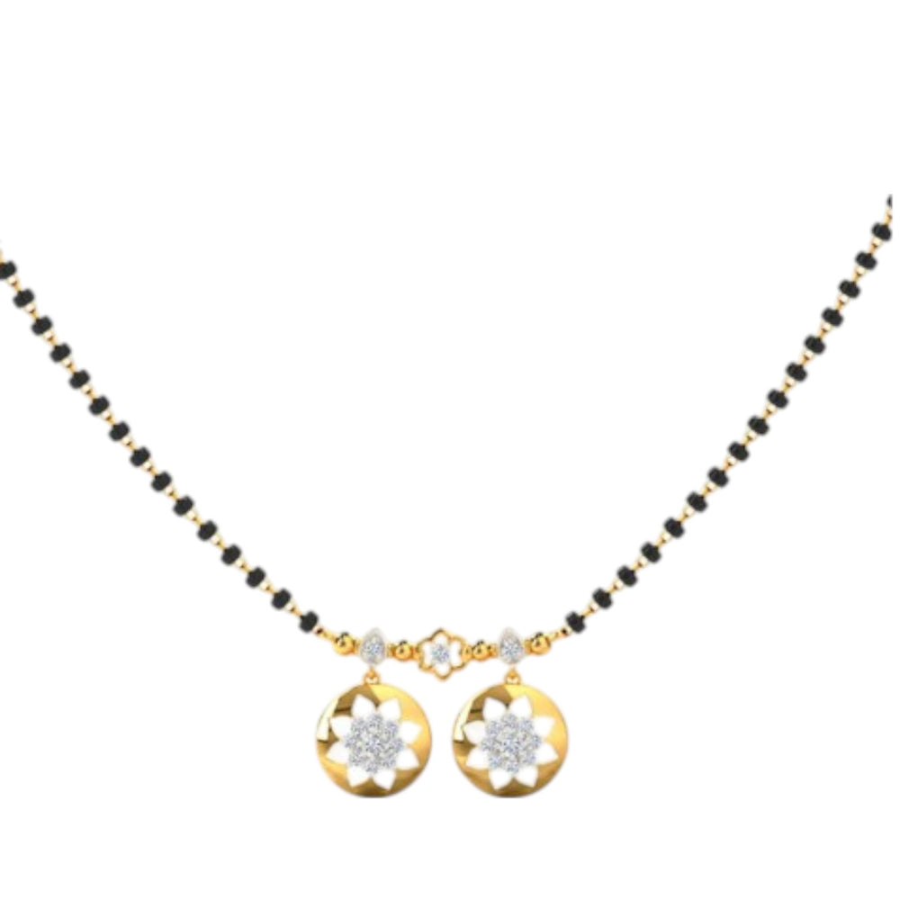 Elegant 925 Sterling Silver Gold Plated CZ Stone Mangal Sutra for Women By Kesardeep