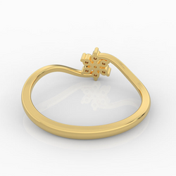 Sparkling Flower Solitaire Ring, Hallmarked 925 Sterling Silver sterlyn 925