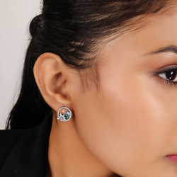 Sparkling Whispering Nature Inspired Round Stud, Hallmarked 925 Sterling Silver sterlyn 925