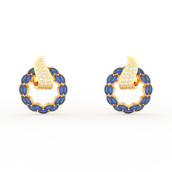 Sterlyn Blue Stone Unique Stud Earrings, Hallmarked 925 Sterling Silver sterlyn 925