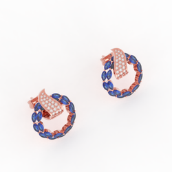 Sterlyn Blue Stone Unique Stud Earrings, Hallmarked 925 Sterling Silver sterlyn 925