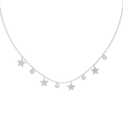Tiny Star Station Charms With Chain, Hallmarked 925 Sterling Silver sterlyn 925