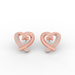 Trendy Heart Shape Partywear Stud Earrings, Hallmarked 925 Sterling Silver sterlyn 925