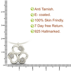 Trio Heart Pendant With Chain, Hallmarked 925 Sterling Silver sterlyn 925