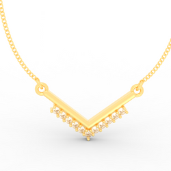 V Shaped Pendant With Chain , Hallmarked 925 Sterling Silver sterlyn 925
