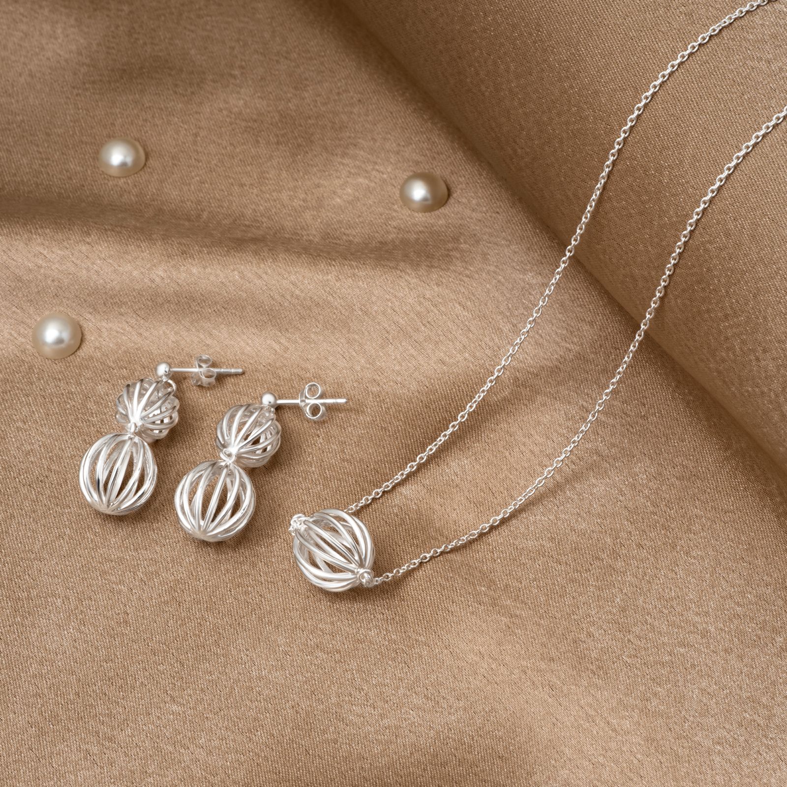 925 Silver Pendant Set With Earrings By Kesardeep For Women  Silver Plated Party Wear