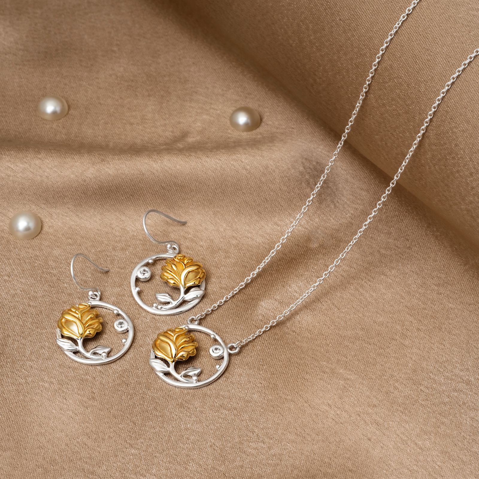 925  Silver Pendant Set By Kesardeep In Silver Plated Party Wear
