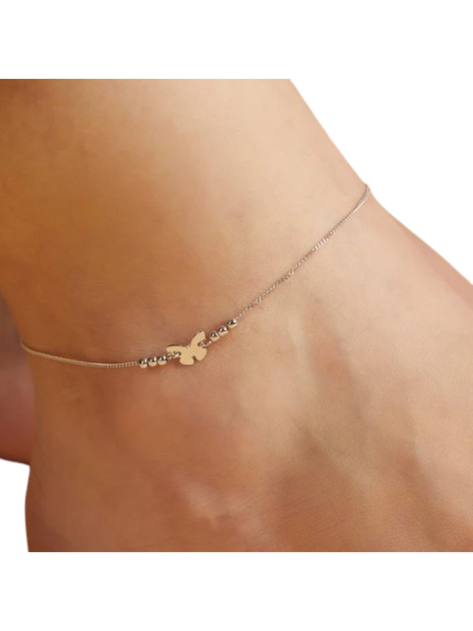 Minimalistic Butterfly 925 Sterling Silver Anklets By Kesardeep Impex For Women