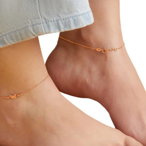 Minimalistic Butterfly 925 Sterling Silver Anklets By Kesardeep Impex For Women