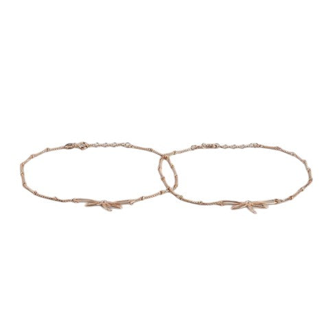 Rainbow Butterfly Rose Gold Plated 925 Sterling Silver Anklet By Kesardeep Impex For Women