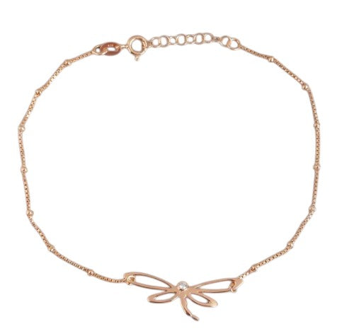 Rainbow Butterfly Rose Gold Plated 925 Sterling Silver Anklet By Kesardeep Impex For Women