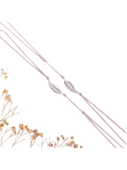 Leafy Multistring Rhodium Plated 925 Sterling Silver Chained Anklet By Kesardeep Impex For Women