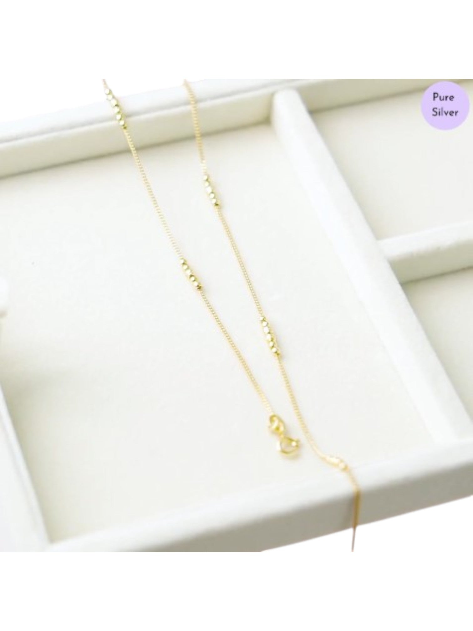 Beaded Gold-Plated 925 Sterling Silver Chained Anklet By Kesardeep Impex For Women