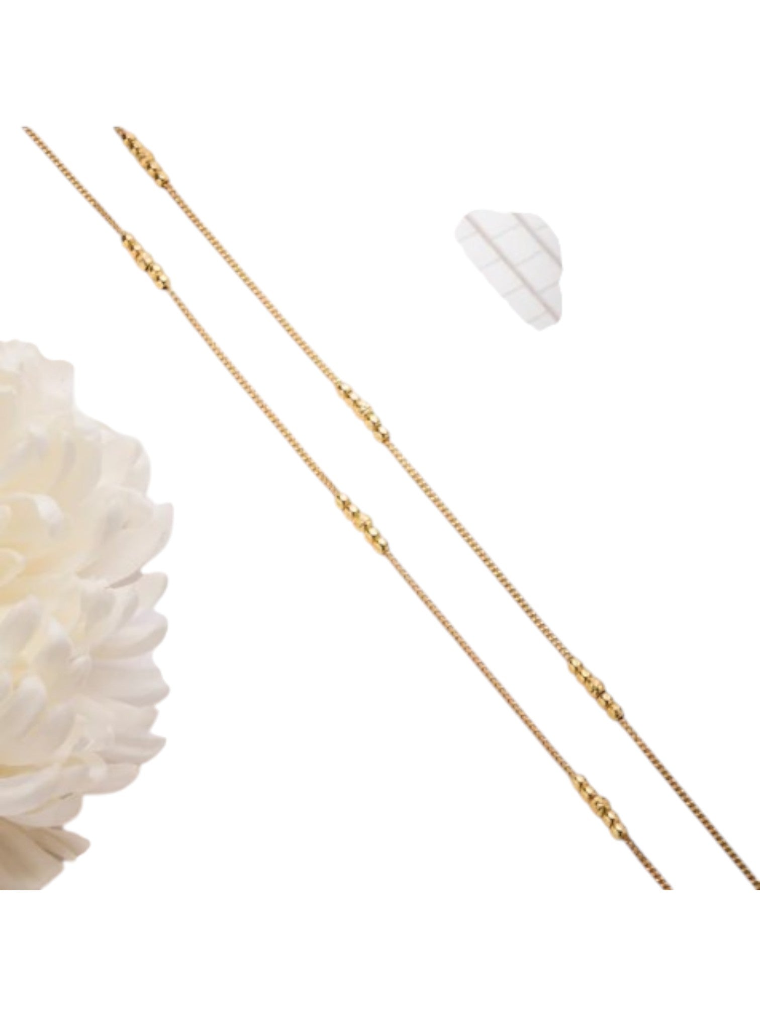 Beaded Gold-Plated 925 Sterling Silver Chained Anklet By Kesardeep Impex For Women