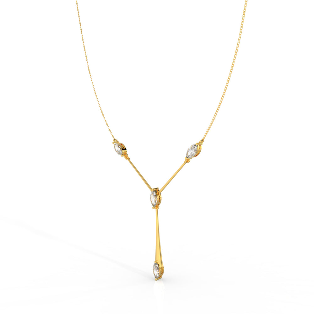 Marquise Necklace Pendant with Chain By Kesardeep Impex  925 Sterling Silver
