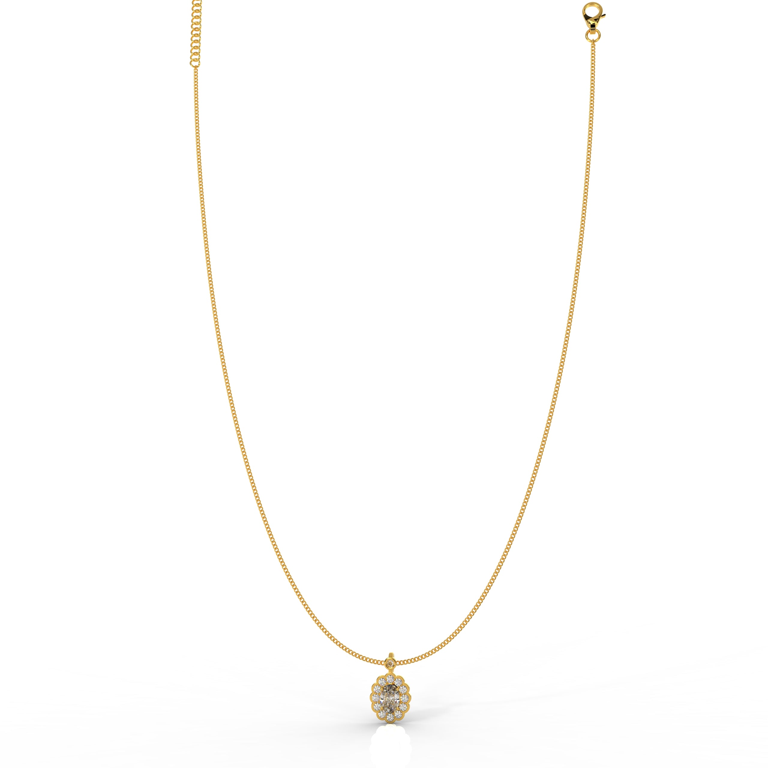 Classic Solitaire Pendant With Chain For Party-wear, Hallmarked 925 Sterling Silver - sitabo