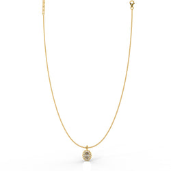Classic Solitaire Pendant With Chain For Party-wear, Hallmarked 925 Sterling Silver - sitabo