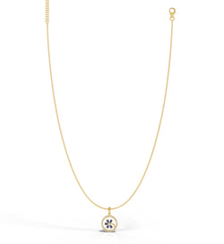 Circle Flower Pendant With Chain, Hallmarked 925 Sterling Silver - sitabo