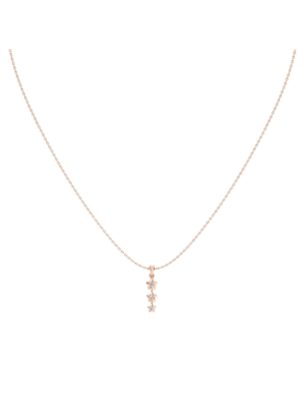 Trendy Flower Shape 925 Sterling Silver CZ Stone Rose Gold Plated Pendant With Chain For Women By Kesardeep