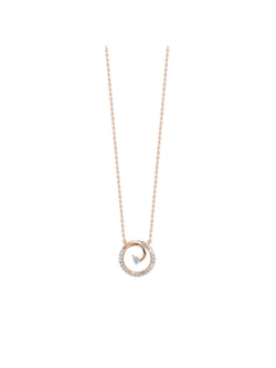 925 Sterling Silver Elegant Design CZ Stones Rose Gold Plated Pendant With Chain For Women Kesardeep