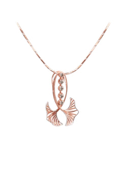 Trendy Flower Shape 925 Sterling Silver CZ Stone Rose Gold Plated Pendant With Chain For Women By Kesardeep
