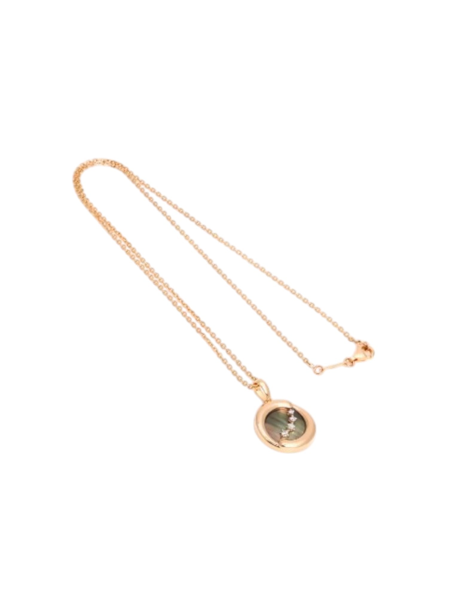 Trendy 925 Sterling Silver CZ Stone Rose Gold Plated Pendant With Chain For Women By Kesardeep