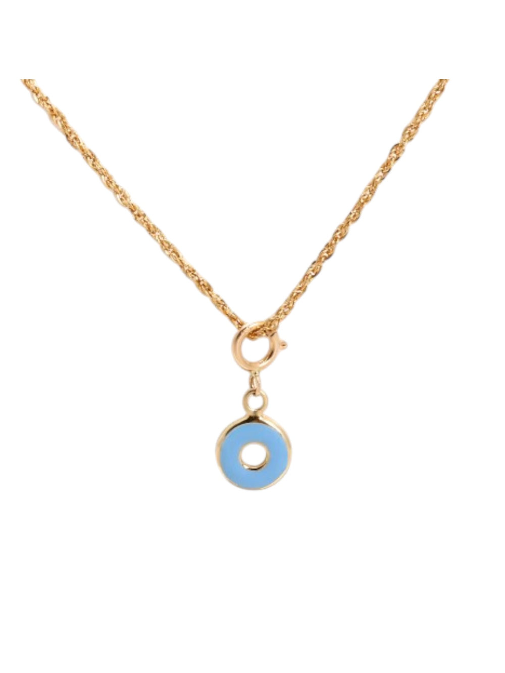 925 Sterling Silver Elegant Donut Design CZ Stones Gold Plated Pendant With Chain For Women Kesardeep