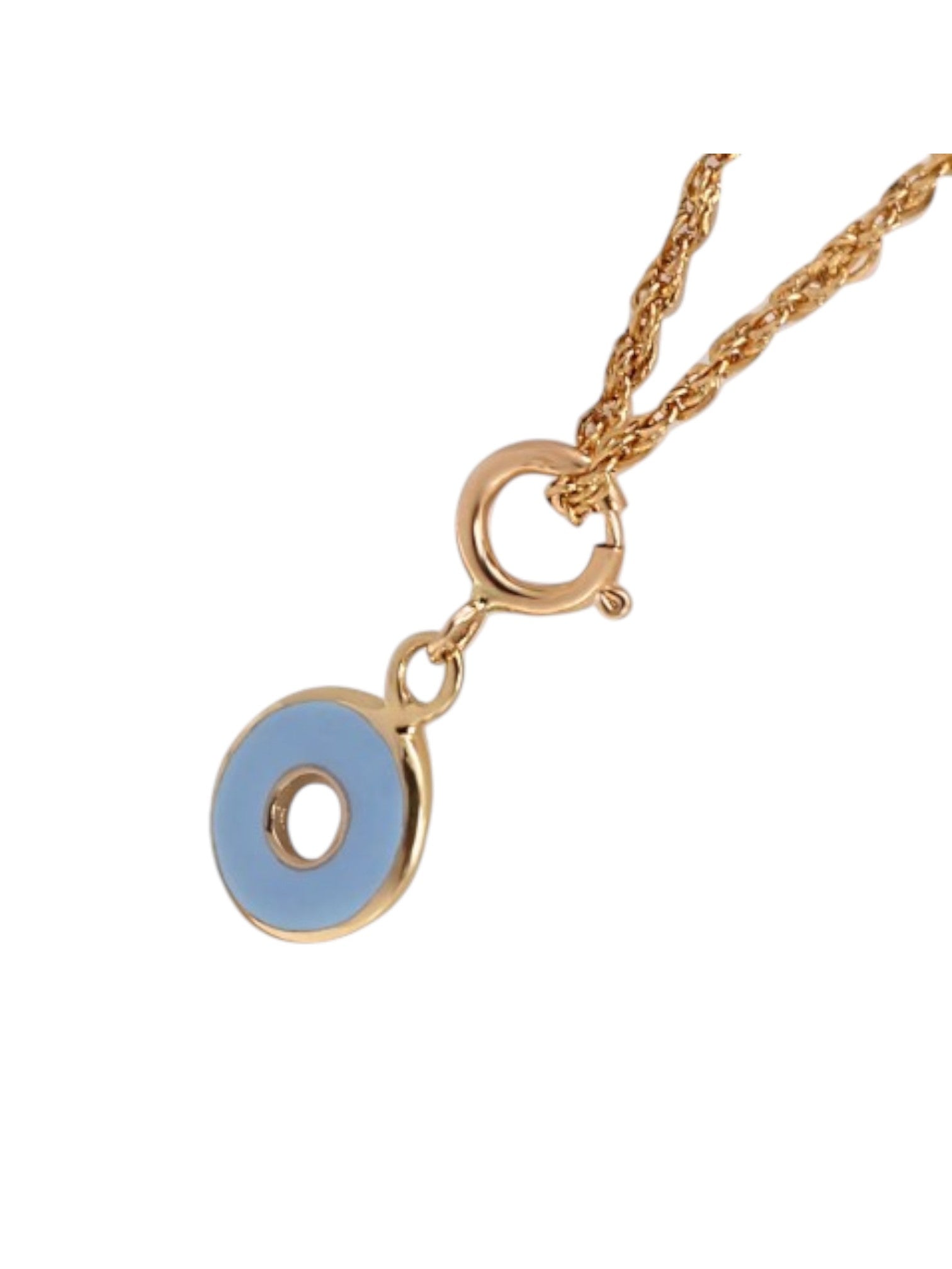 925 Sterling Silver Elegant Donut Design CZ Stones Gold Plated Pendant With Chain For Women Kesardeep