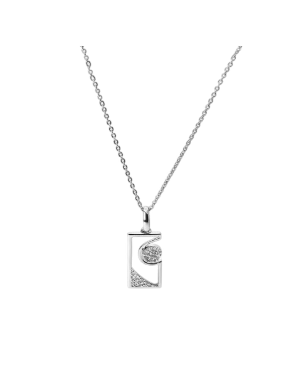 925 Sterling Silver Elegant Design CZ Stones Pendant With Chain For Women Kesardeep